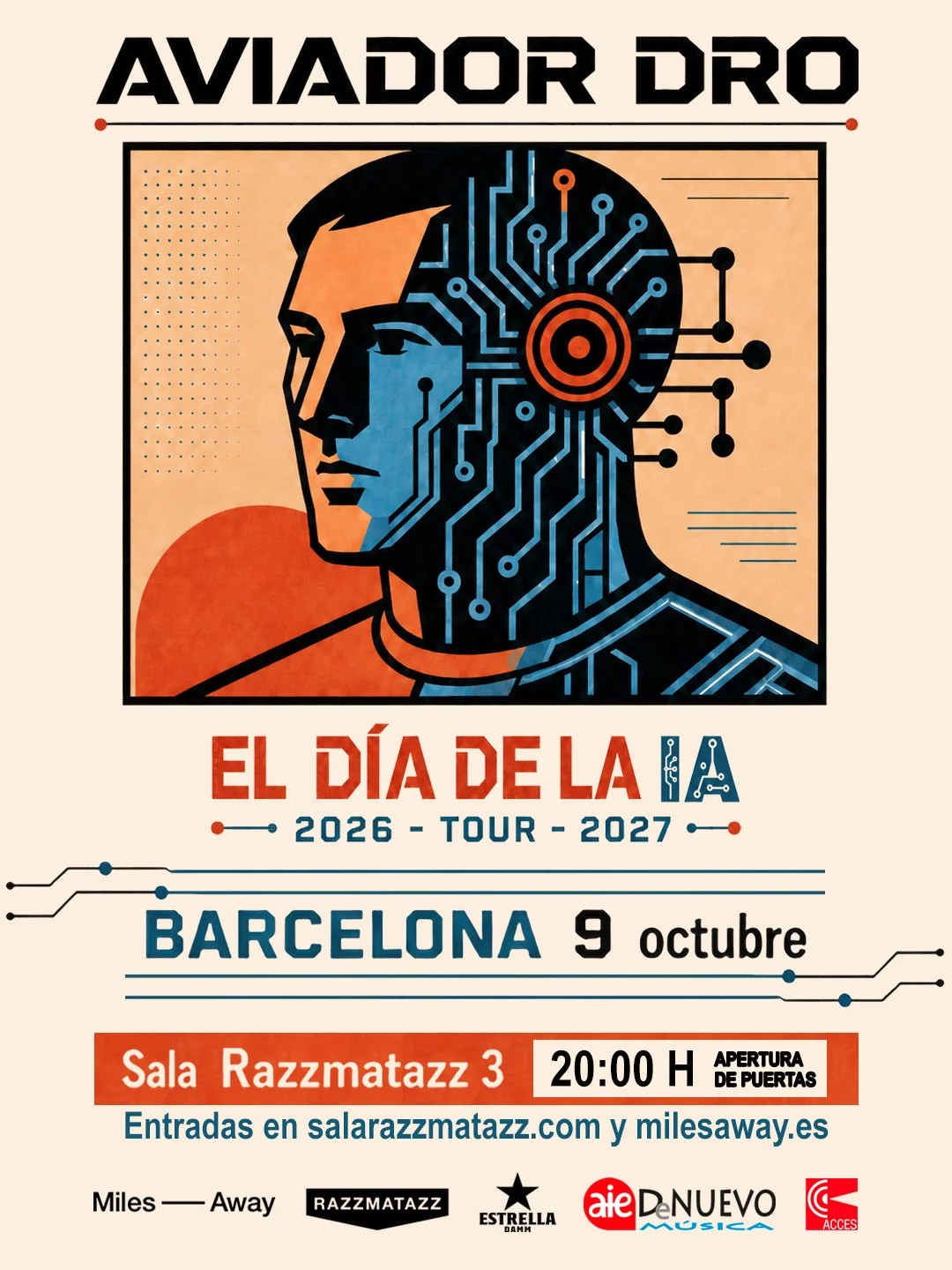 Aviador Dro poster for Razzmatazz 3 in Barcelona, 9 October 2026