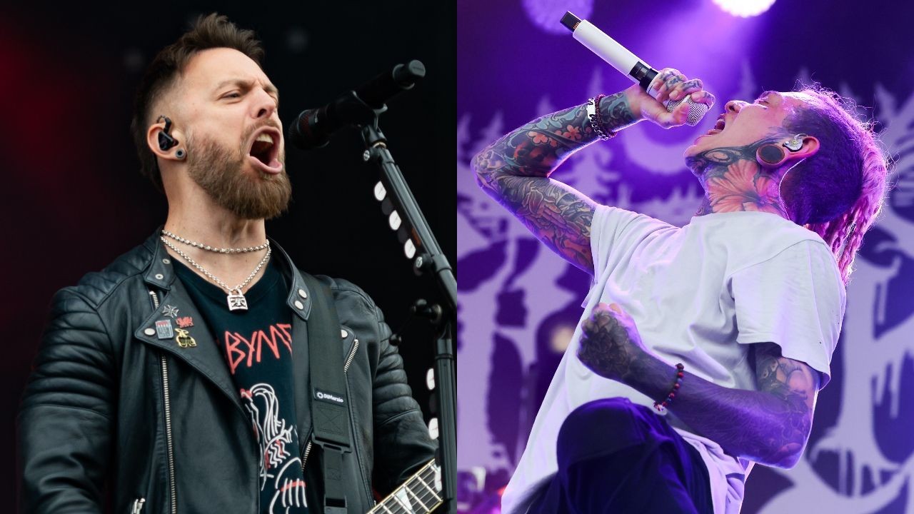 Matt Tuck, de Bullet For My Valentine, i Will Ramos, de Lorna Shore, que canta a «I Don't Trust Tomorrow»