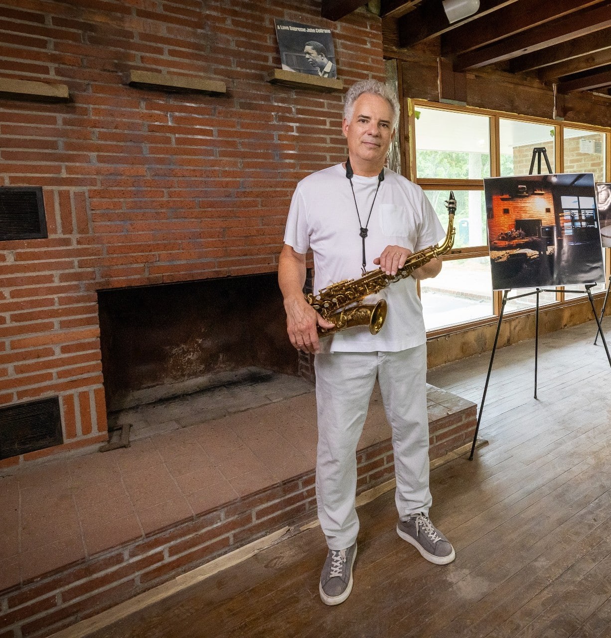 Jim Snidero, fotografiat a la casa de John i Alice Coltrane a Dix Hills