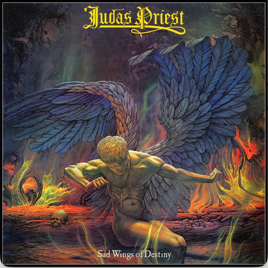 La portada de «Sad Wings Of Destiny», de Judas Priest, en l'anunci de les dues edicions del cinquantè aniversari