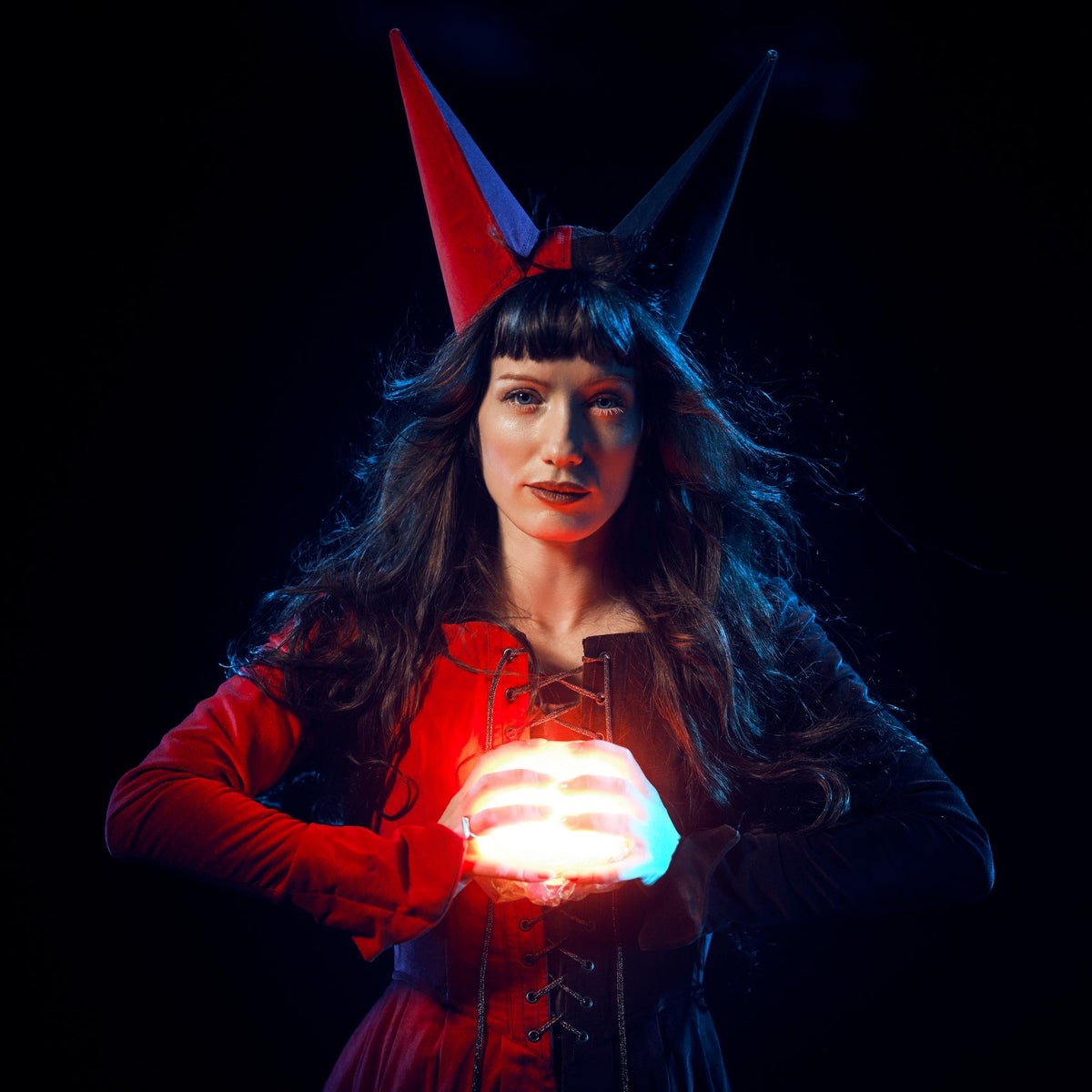 Annicke Shireen in the Ork de Rooij photograph issued with the announcement of “Delirium”