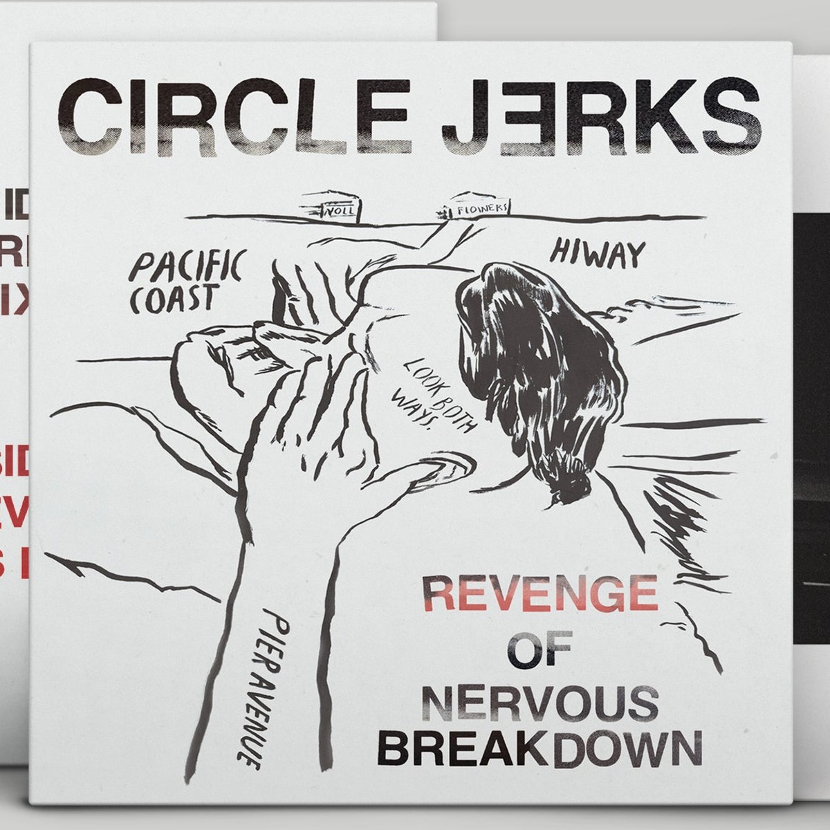 Portada de «Revenge Of Nervous Breakdown», dels Circle Jerks, amb el dibuix que Raymond Pettibon va fer per a l'EP