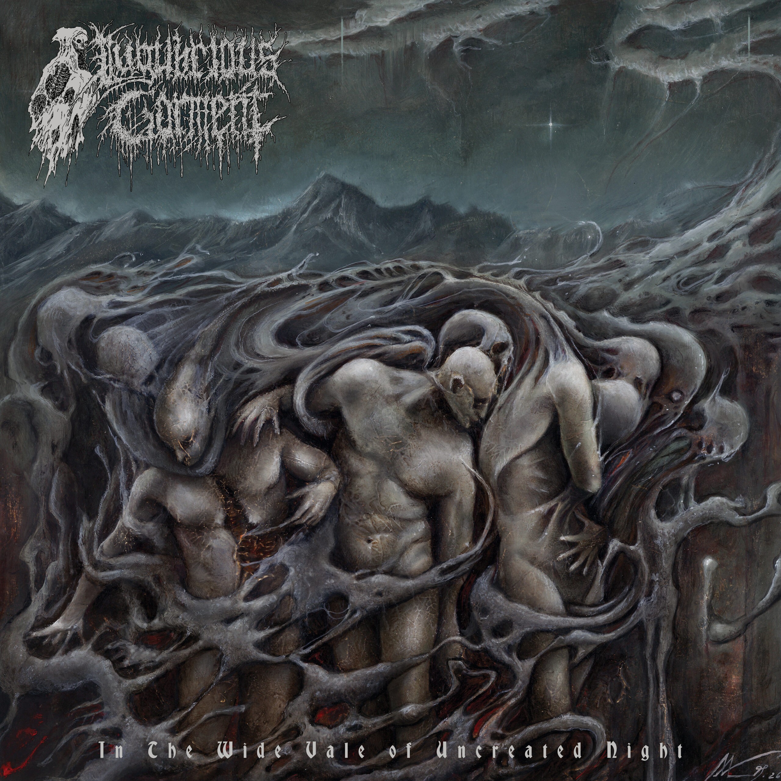Portada d'«In The Wide Vale Of Uncreated Night», el primer disc de Lugubrious Garment, amb il·lustració de Mariya Popyk