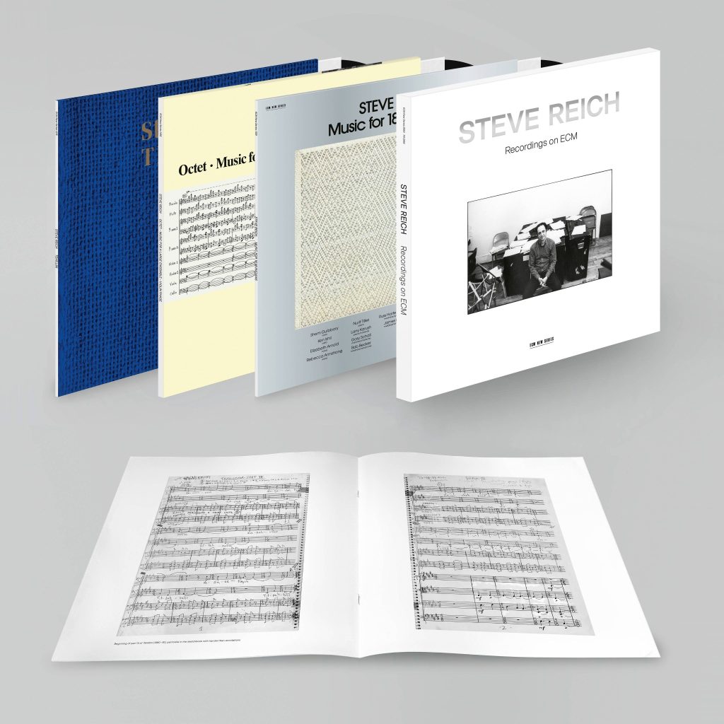 Portada de «Steve Reich: Recordings on ECM», la caixa de tres vinils que el segell va publicar el 2 d'octubre del 2026
