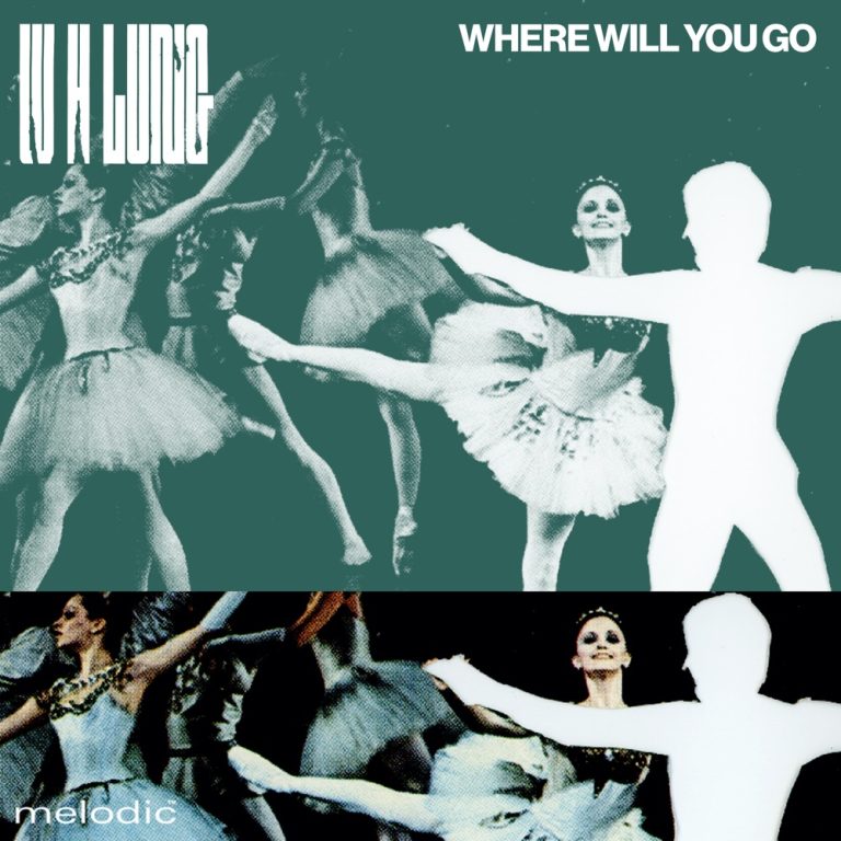 Portada de «Where Will You Go?», de W. H. Lung: ballarines de dansa clàssica en blanc i negre virat a verd, amb una silueta blanca retallada a la dreta